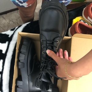 Black army looking boots
